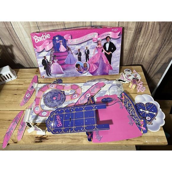 Barbie Enchanted Ball 3-D Board Game Mattel 1998 Dates Dreams Dances - Picture 4 of 8